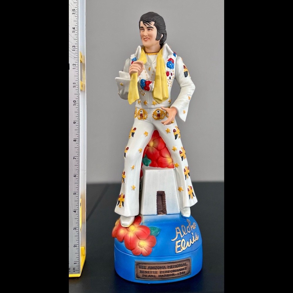 Vintage Aloha Elvis McCormick decanter music box
